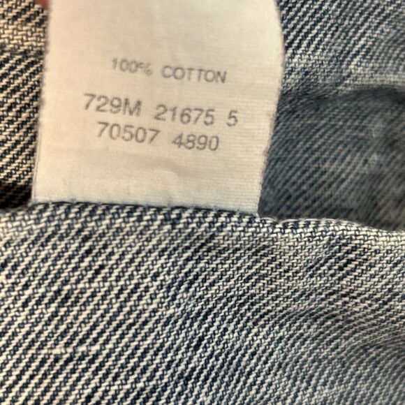 Vintage LEVIS 70507 Denim Trucker Jacket Small Cropped Distressed Vintage Twin - Picture 5 of 5